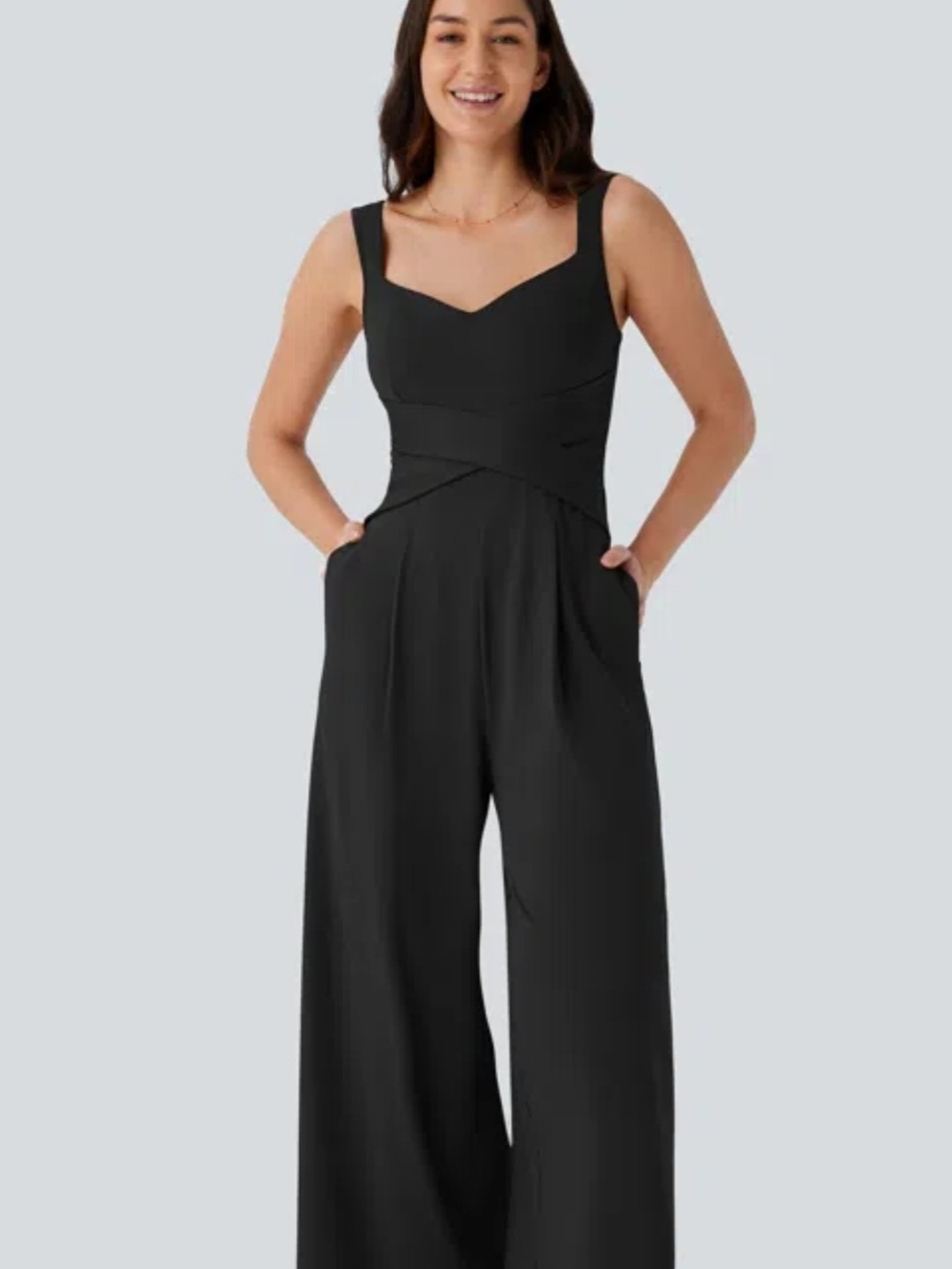 Halara U Back Sleeveless Casual Jumpsuit with Pockets NWOT
